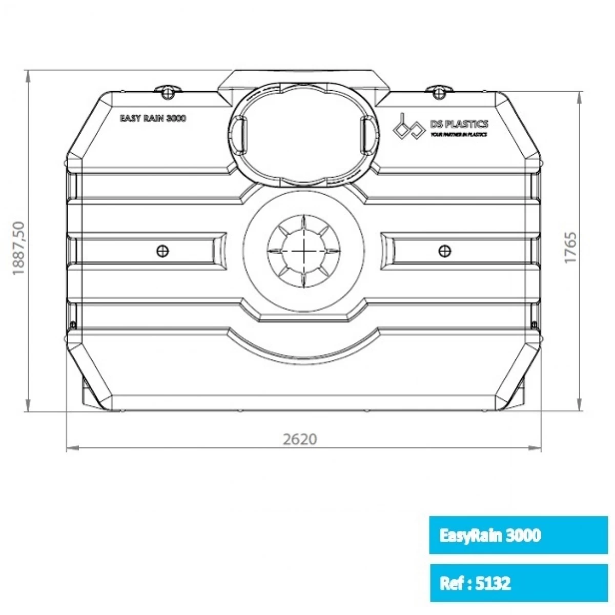 DS Easy Rain 3000 L Platte Regenwaterput - Afbeelding 4