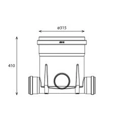 Toezichtput [PE] Ø315 / 3 X Ø110 Mm