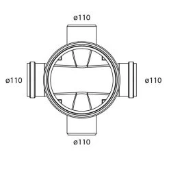Toezichtput [PE] Ø250 / 4 X Ø110 Mm