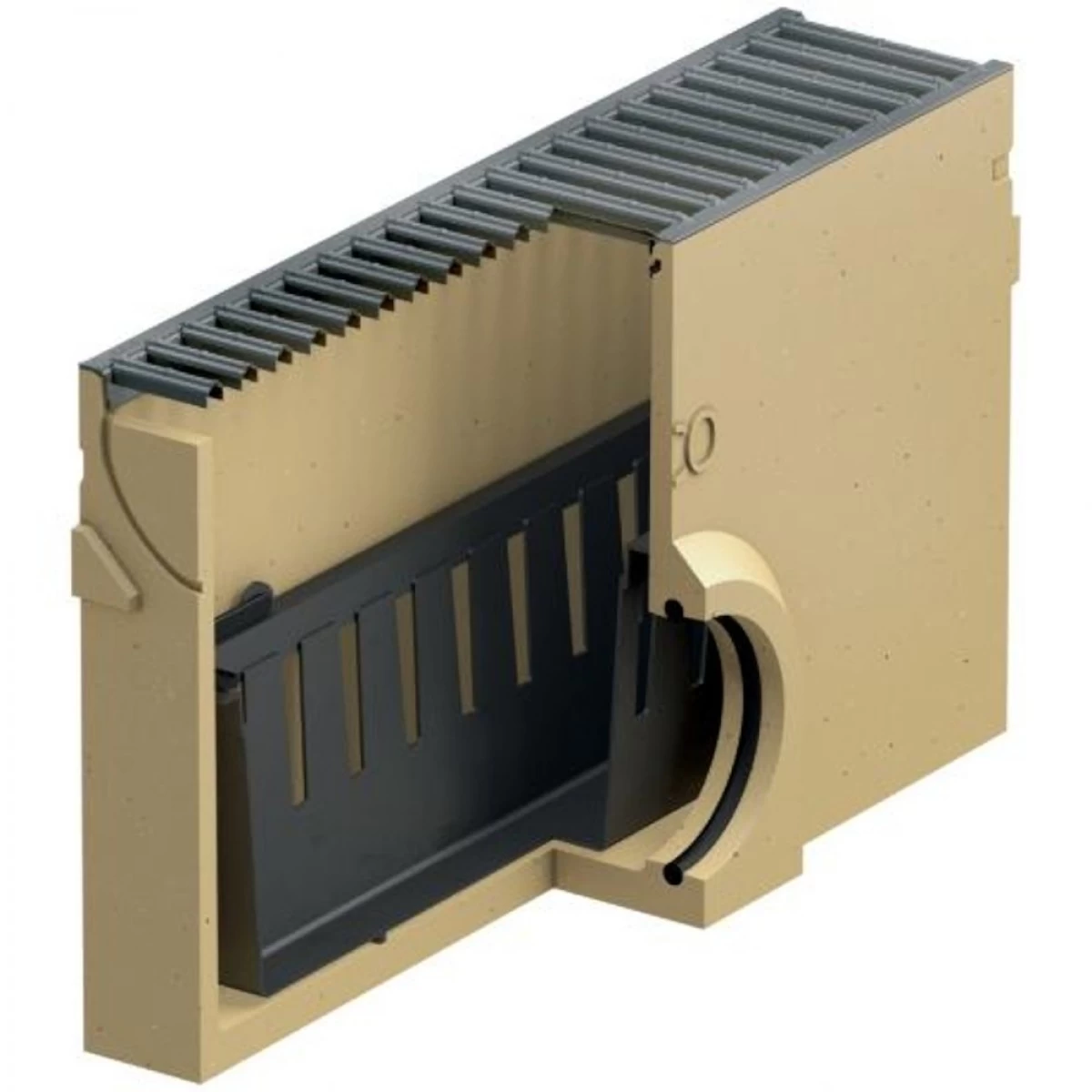 ACO Euroline 100 Zandvanger 0.5m Antraciet Rooster