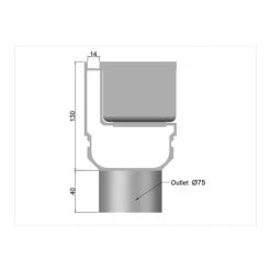 Alu Side-Drain Inspectieluik Verticale Afvoer
