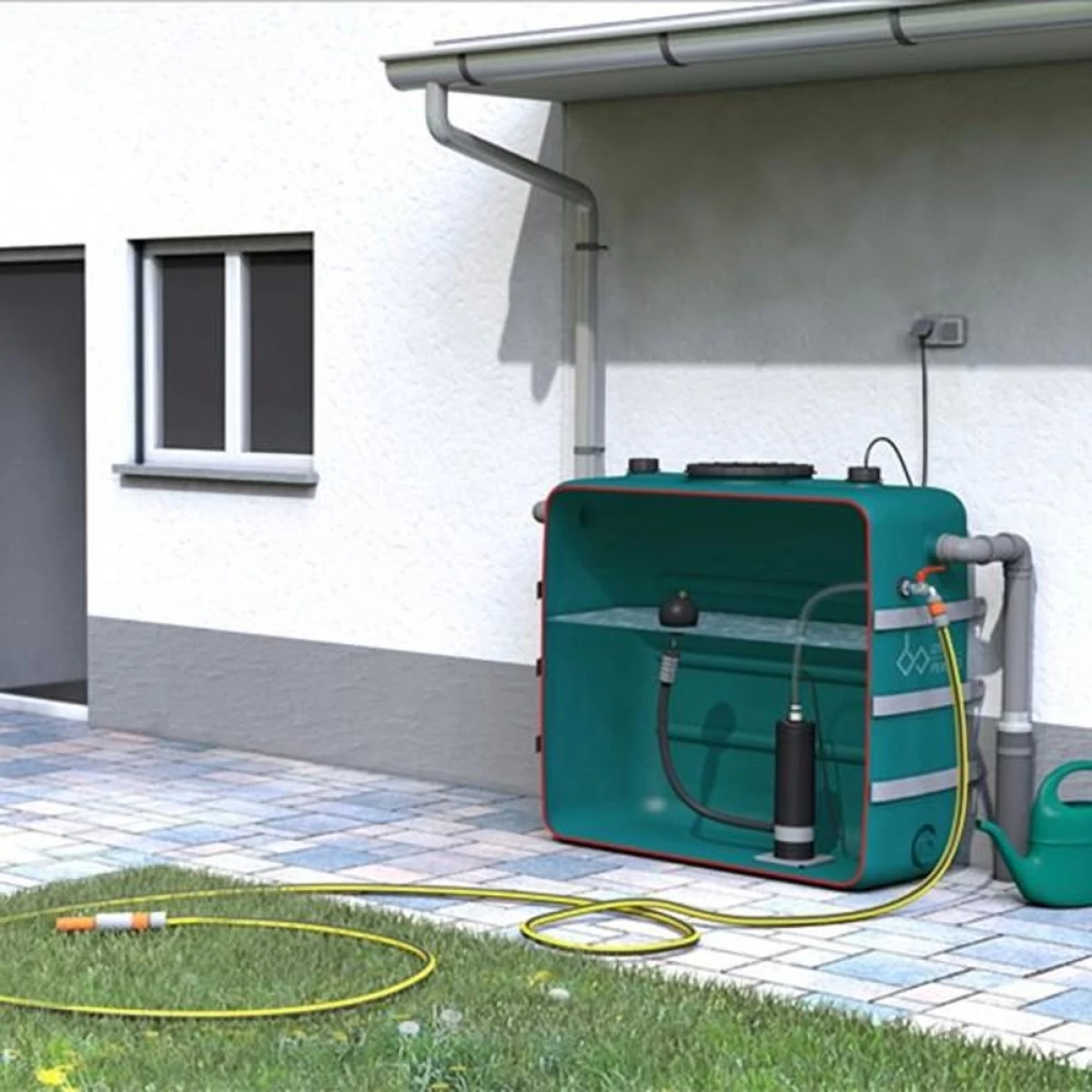 Bovengronds Opbouw Regenwater Recuperatiepakket Tuin Rond 5000 L