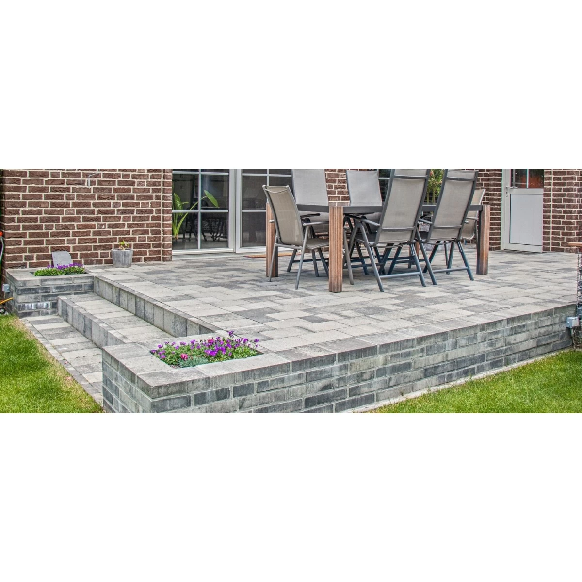 Betonklinker Strak Champion Grijs-Zwart 30 X 20 X 6 Cm (per M²) - Afbeelding 2