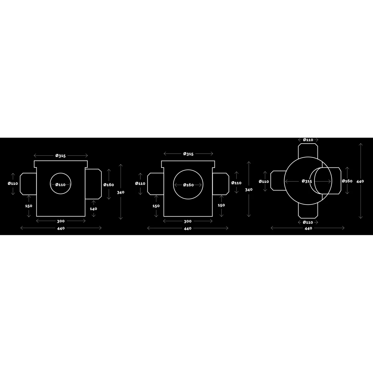 Devacontrol Ø315 / 3 X Ø110 Mm + 1 X Ø160 Mm - Afbeelding 3