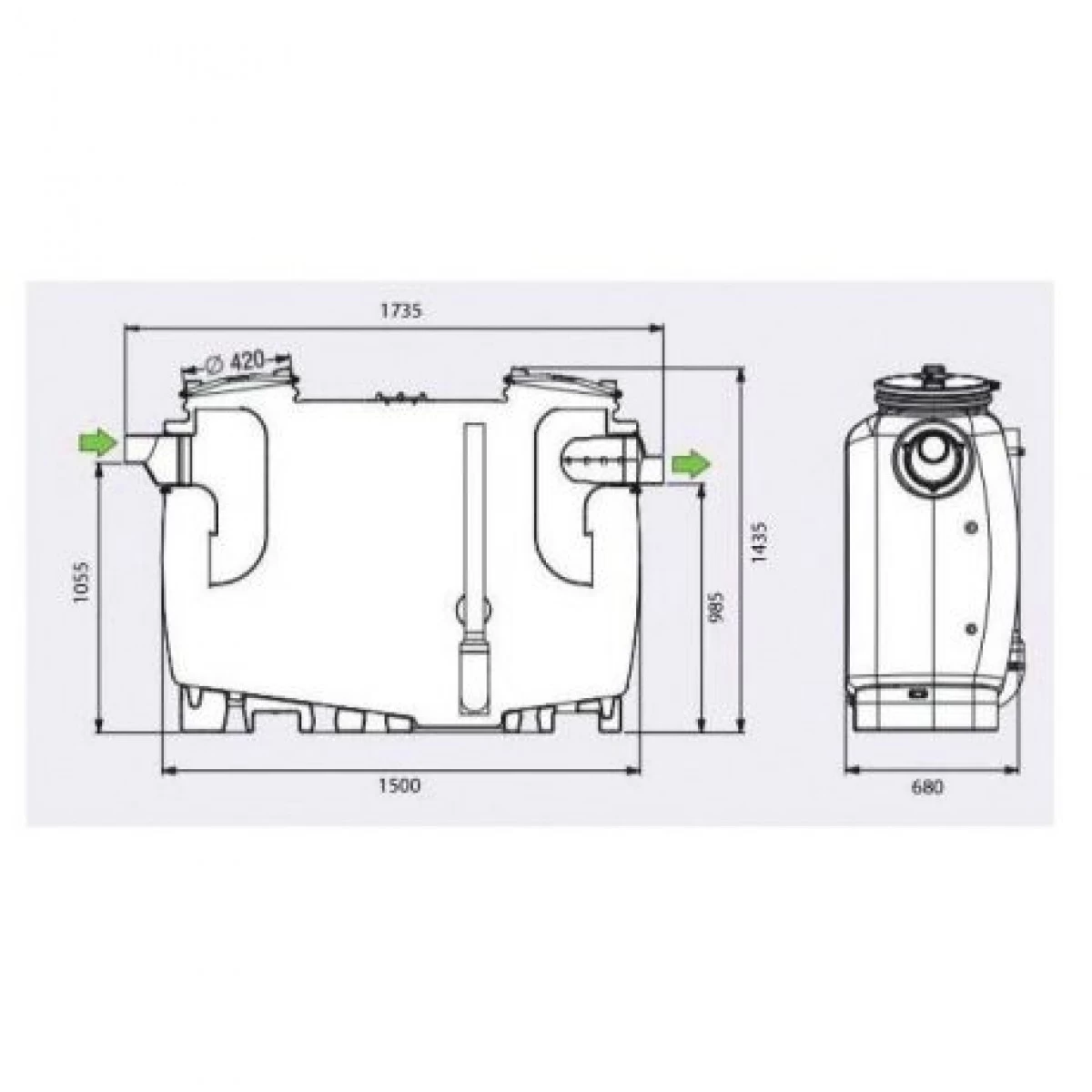 DS EC G Professionele Bovengrondse Vetafscheider - Afbeelding 2