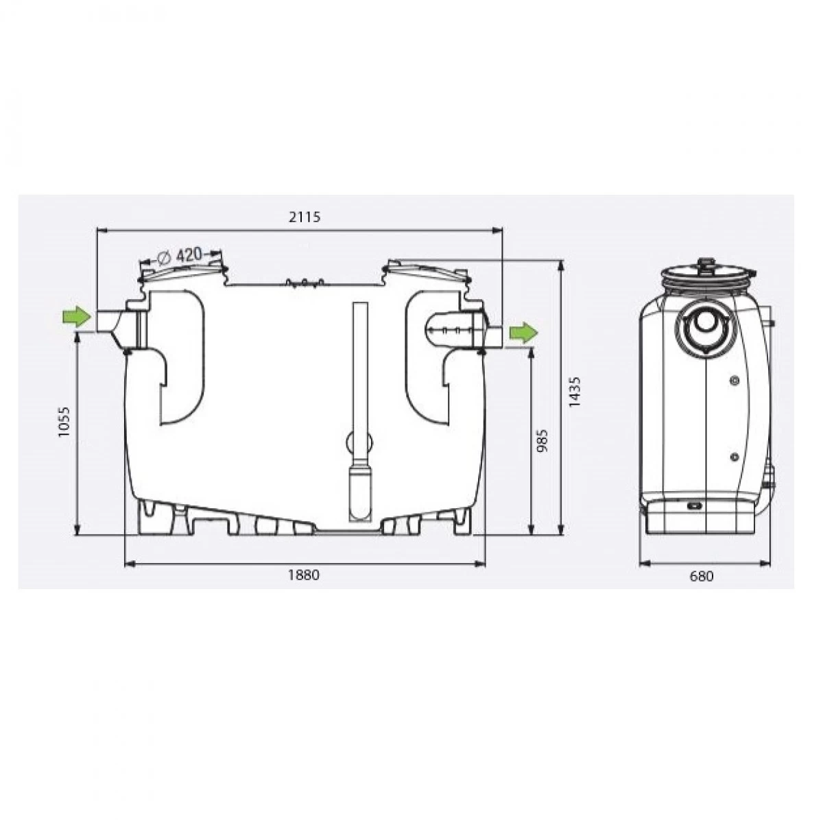DS EC G Professionele Bovengrondse Vetafscheider - Afbeelding 3