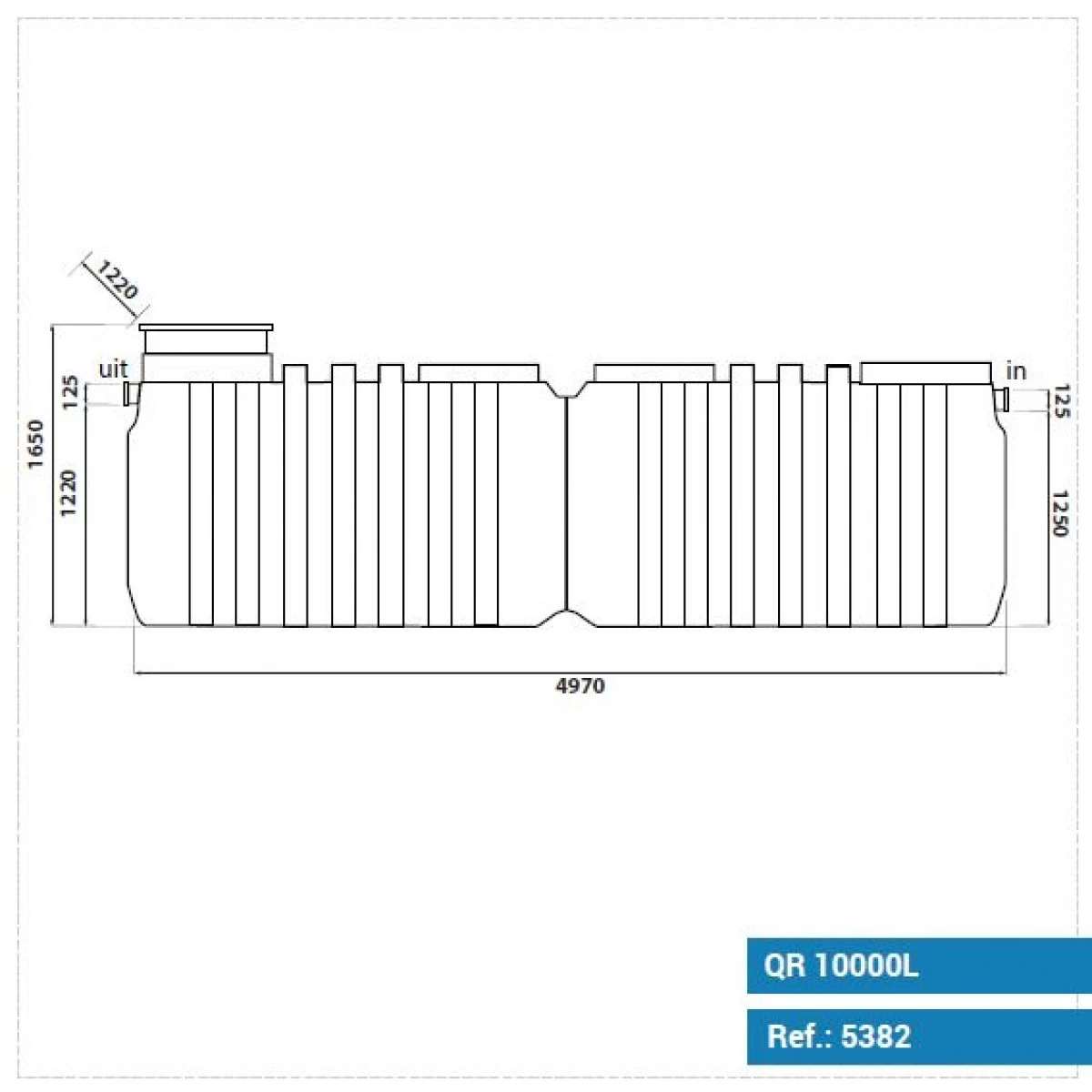 DS QR 10000L Platte Regenwaterput - Afbeelding 2