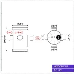 Sifonput Ø250 / 3 X Ø110 Mm + Sifon 1 X Ø110 Mm