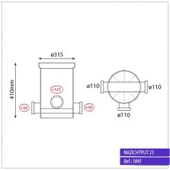 Toezichtput Ø315 / 3 X Ø110 Mm