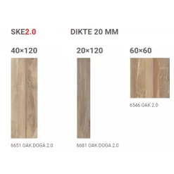 Kronos Woodside Oak Ske2.0 60x60cm 2cm Dik
